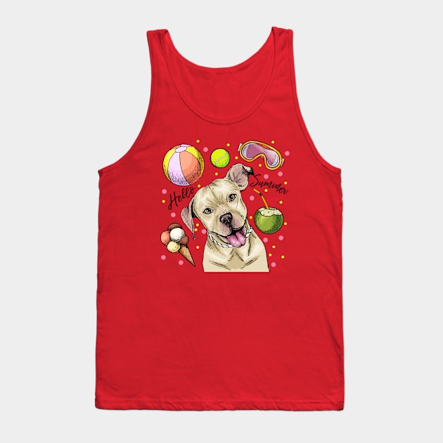 Pitbull Hello Summer Tank Top by Mako Design 